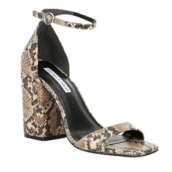 Chelsea & Violet Sandal Tara Snake Print
Block Heel Shoe “NWOT” - Picture 1 of 4